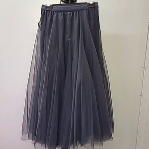 Golden Fashion Size XS-S Grey Midi Length Tutu Skirt
